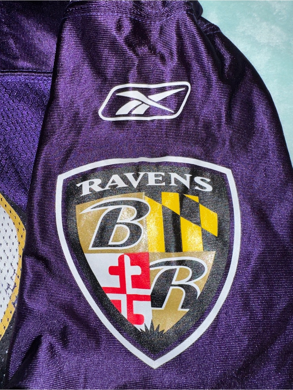Reebok Vintage R Lewis Baltimore Ravens Purple Jersey Logo Tee